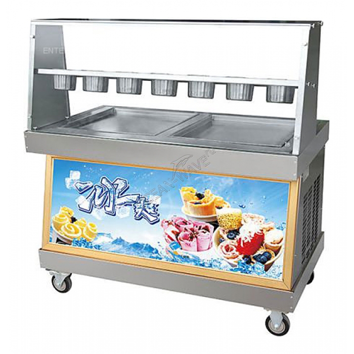 Фризер для жареного мороженого Foodatlas KCB-2F (контейнеры, световой короб, стол для топпингов, 2 компрессора) - купить в интернет-магазине OCEAN-WAVE.ru