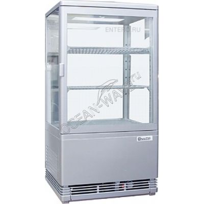 Витрина холодильная Convito RT58L-1 серебристая - купить в интернет-магазине OCEAN-WAVE.ru