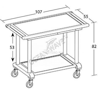 Стол-тележка сервировочная Metalcarrelli 6102 - купить в интернет-магазине OCEAN-WAVE.ru