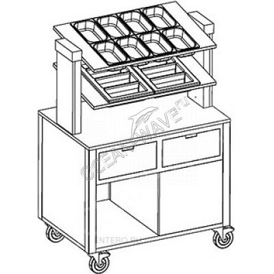 Прилавок для столовых приборов Metalcarrelli 6900.A20W - купить в интернет-магазине OCEAN-WAVE.ru
