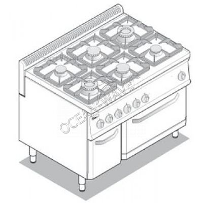 Плита газовая Tecnoinox PF105GG7 - купить в интернет-магазине OCEAN-WAVE.ru