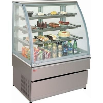 Витрина кондитерская UNIS Georgia III 150 double glass, inox - купить в интернет-магазине OCEAN-WAVE.ru