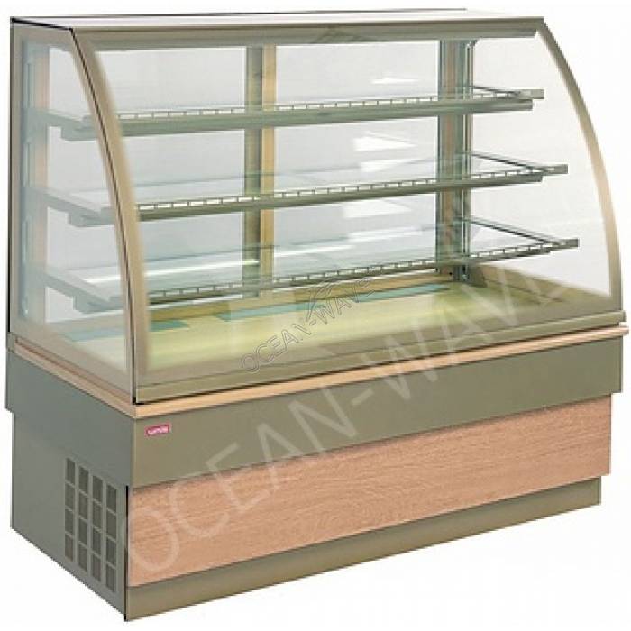 Витрина кондитерская UNIS Georgia III 150 double glass, gold - купить в интернет-магазине OCEAN-WAVE.ru