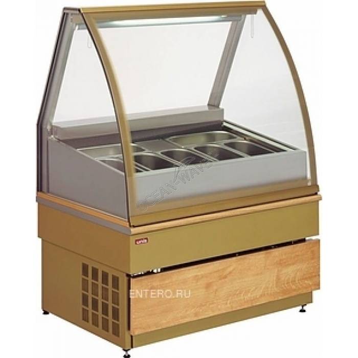 Витрина для мороженого UNIS Georgia III 1000 gold - купить в интернет-магазине OCEAN-WAVE.ru