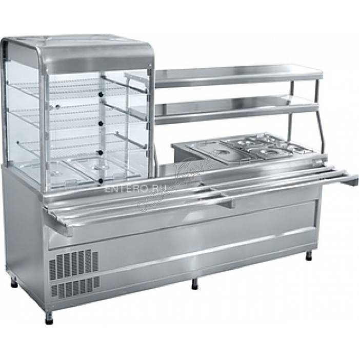 Прилавок-витрина Abat ПВХМ-70КМУ нерж., витрина слева - купить в интернет-магазине OCEAN-WAVE.ru