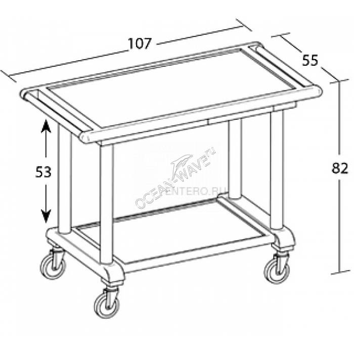 Стол-тележка сервировочная Metalcarrelli 6102 - купить в интернет-магазине OCEAN-WAVE.ru