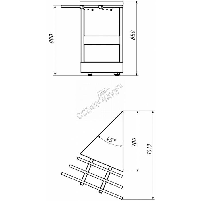 Нейтральный модуль поворотный внешний 45 градусов МН-5/7-45 - купить в интернет-магазине OCEAN-WAVE.ru