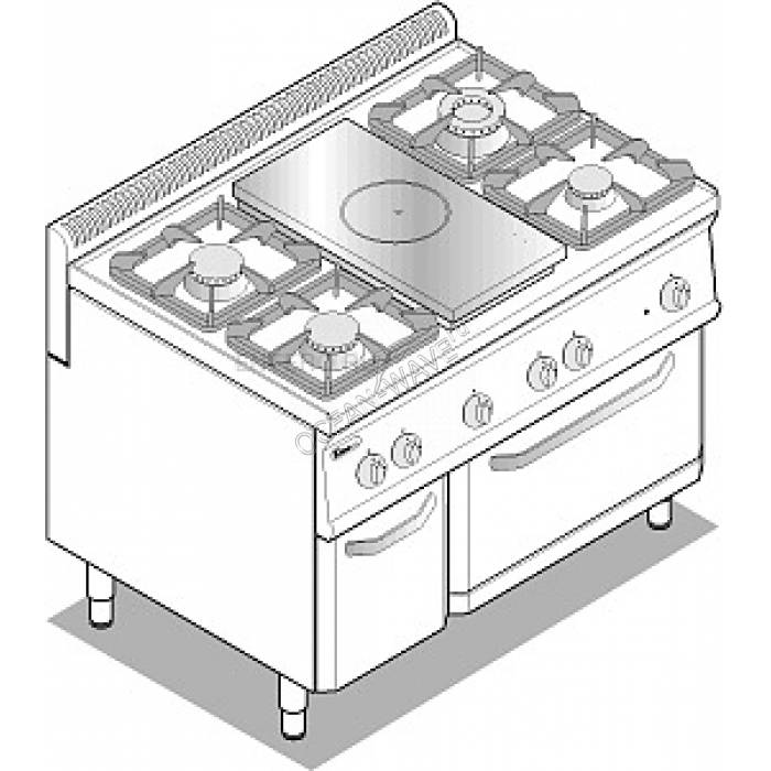 Плита газовая Tecnoinox PFP105GG7 - купить в интернет-магазине OCEAN-WAVE.ru