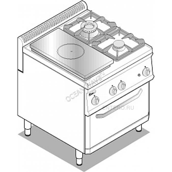 Плита газовая Tecnoinox PFP70GG7 - купить в интернет-магазине OCEAN-WAVE.ru