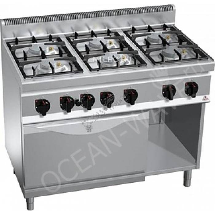Плита газовая Berto's G7F6PW+FG - купить в интернет-магазине OCEAN-WAVE.ru