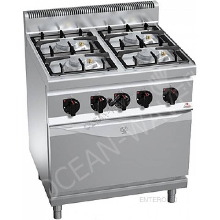 Плита газовая Berto's G7F4+FE - купить в интернет-магазине OCEAN-WAVE.ru
