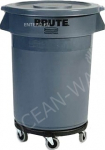 Контейнер для мусора Rubbermaid Brute FG263200GRAY (с крышкой и подставкой на колесах) - купить в интернет-магазине OCEAN-WAVE.ru